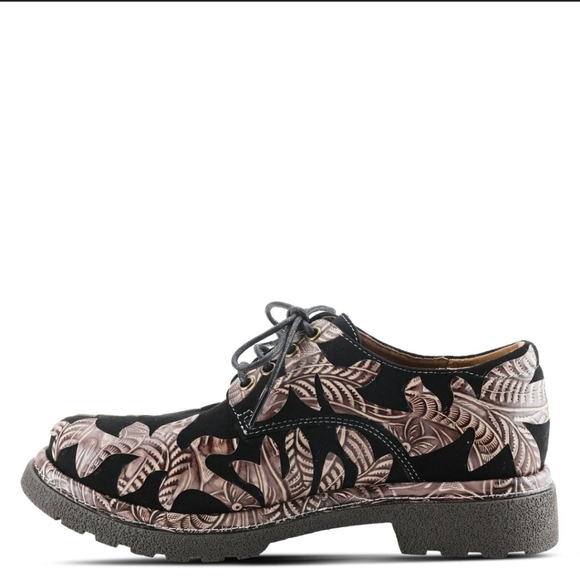 L’Artiste by Spring Step Womens Jigsaw Leather Textile Oxford Shoes Multicolor - Picture 12 of 12